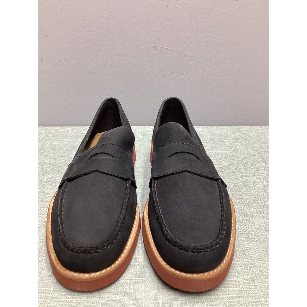 Brooks Brothers Mens Navy Nubuck Penny Loafers Red Sole 10 D 100073208 New